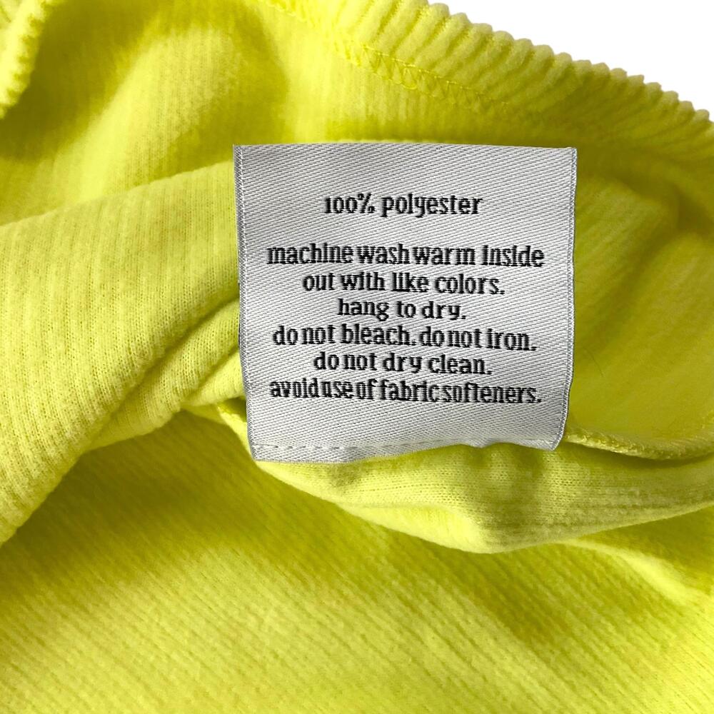 NWT Dudley Stephens College Shirt Womens XS Soft Yellow Ribbed Fleece Top Neon - Picture 15 of 15